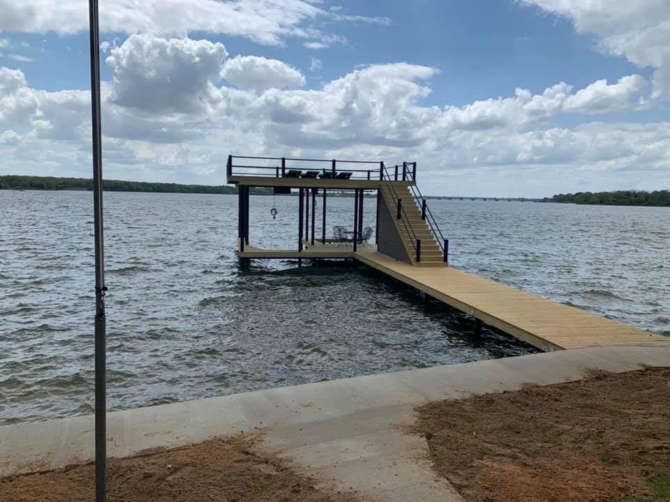 Custom deck on the water